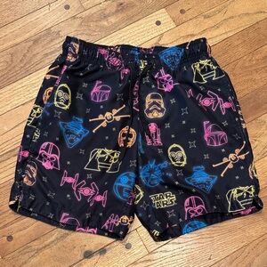 Star Wars Black Shorts with Neon Designs